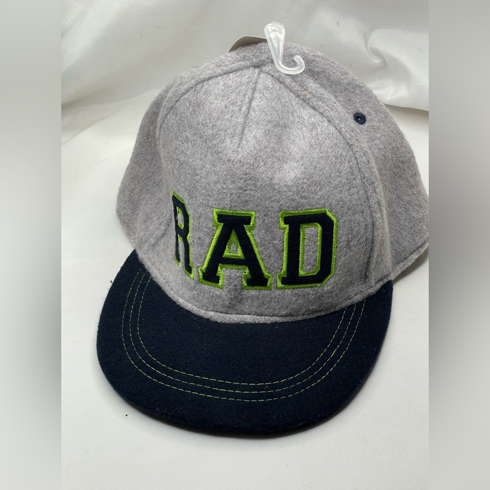 Sz OS George youth Gray and Black Cap RAD signage felt b ball cap New with tag